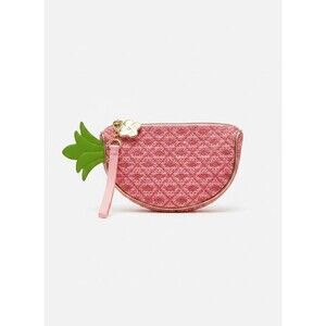 Bath & Body Works Wristlet Bag Clutch Pink Pineapple Tropical Zipper Flower NWT